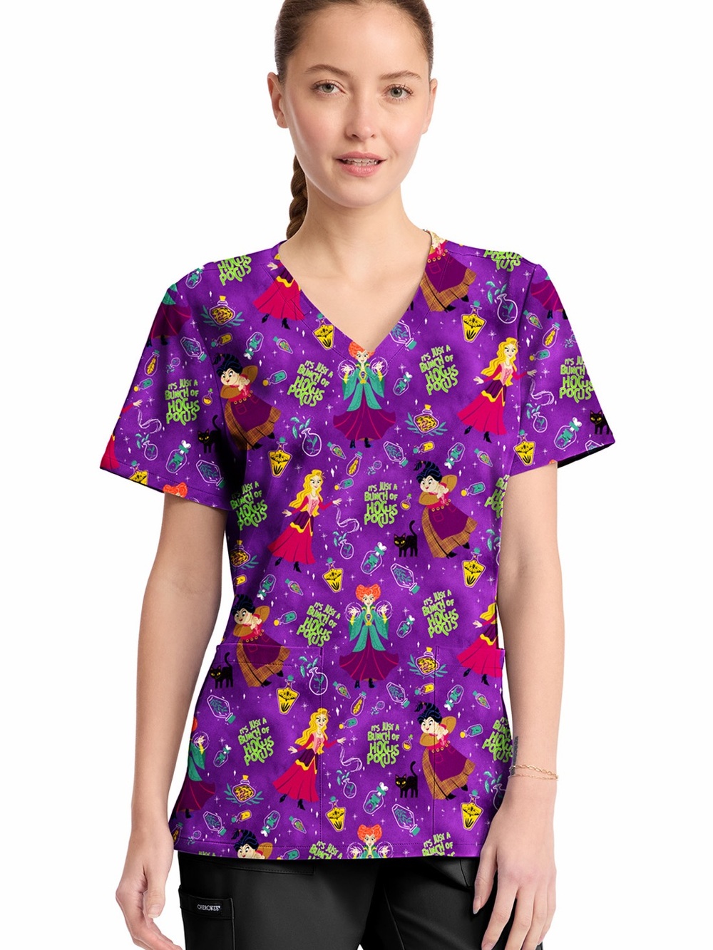 Disney Hocus Pocus Scrub Top Size XL